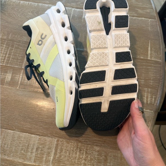 On Running Cloud Runners White and Lime Sneakers - Picture 3 of 3